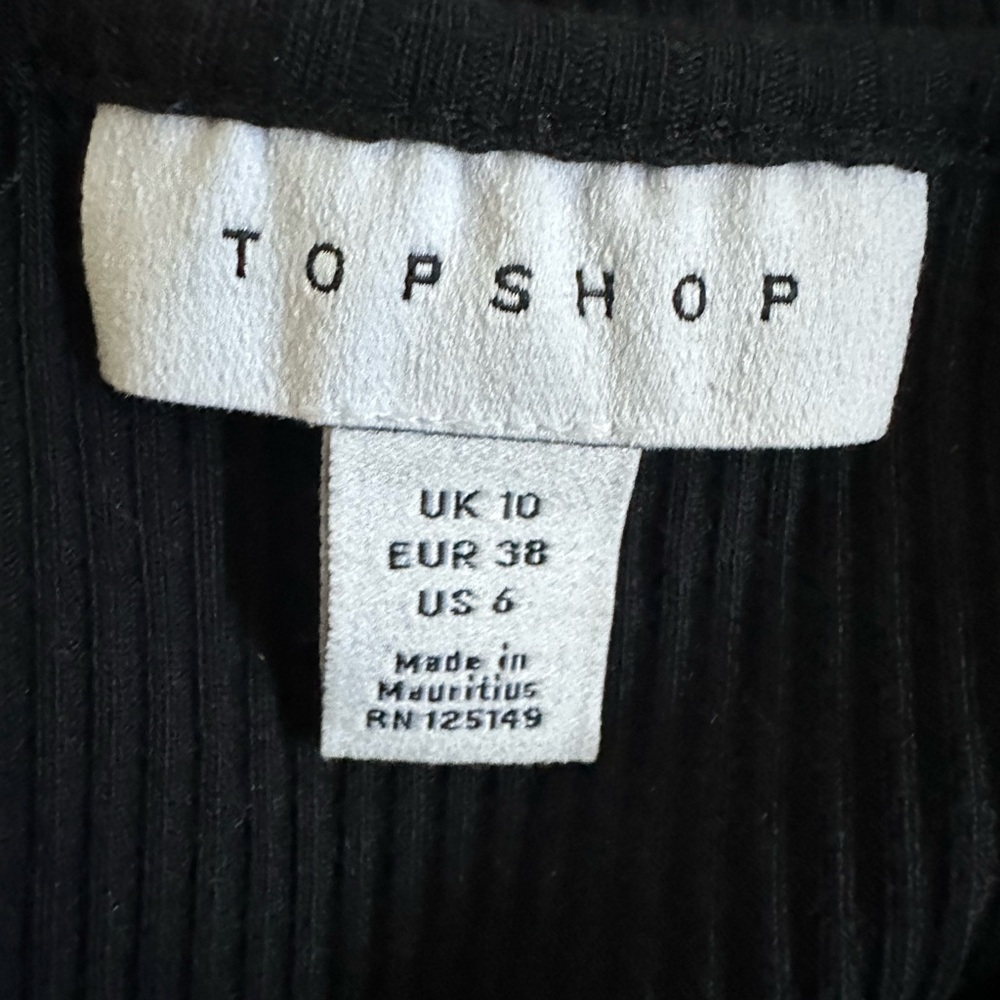 Top Shop Black Ribbed Bodysuit - Picture 3 of 5